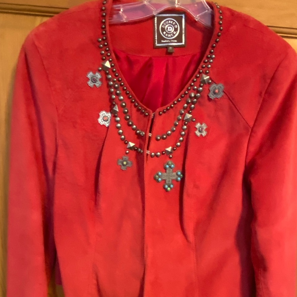 Double Ranch Suede jacket with metal emblems